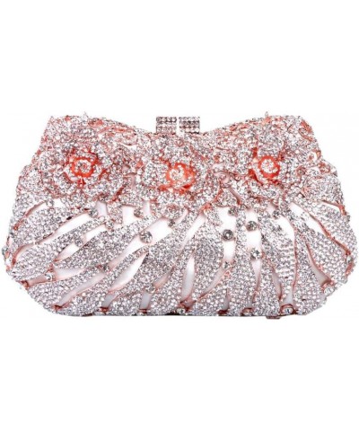 Luxury Sparkly Rose Crystal Evening Clutches Banquet Party Evening Bag Wedding Handbag Purses for Women Champagne $48.83 Even...