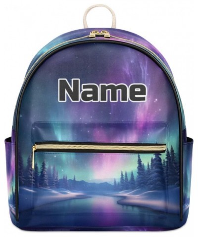 Northern Lights Aurora Borealis Custom Mini Backpack Purse for Women Personalized Fashion Leather Small Backpack Shoulder Han...