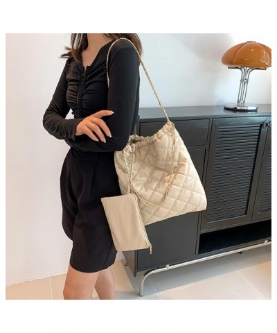 Luxury Designer PU Shoulder Bag Large Capacity Tote Bag Solid Color Simple Women Crossbody Bag Female Handbag Make Up Khaki $...