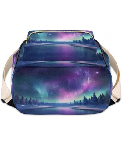 Northern Lights Aurora Borealis Custom Mini Backpack Purse for Women Personalized Fashion Leather Small Backpack Shoulder Han...