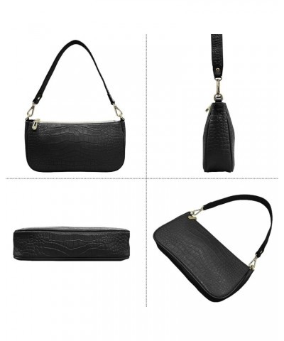 Small Shoulder Purse Bags for Women Genuine Leather Clutch Tote Handbags with Zipper Closure Black $17.04 Totes