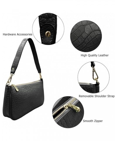 Small Shoulder Purse Bags for Women Genuine Leather Clutch Tote Handbags with Zipper Closure Black $17.04 Totes