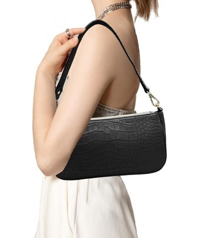 Small Shoulder Purse Bags for Women Genuine Leather Clutch Tote Handbags with Zipper Closure Black $17.04 Totes