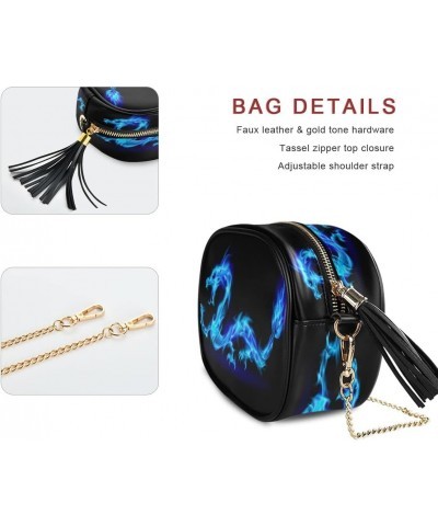 Abstract Dragon PU Leather Small Women Crossbody Shoulder Bag Purse Wallet with Adjustable Chain Strap $14.15 Shoulder Bags