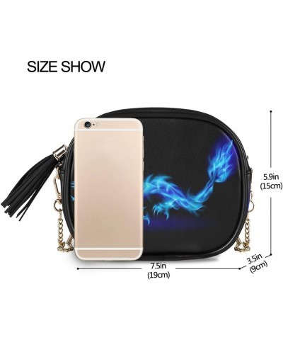 Abstract Dragon PU Leather Small Women Crossbody Shoulder Bag Purse Wallet with Adjustable Chain Strap $14.15 Shoulder Bags