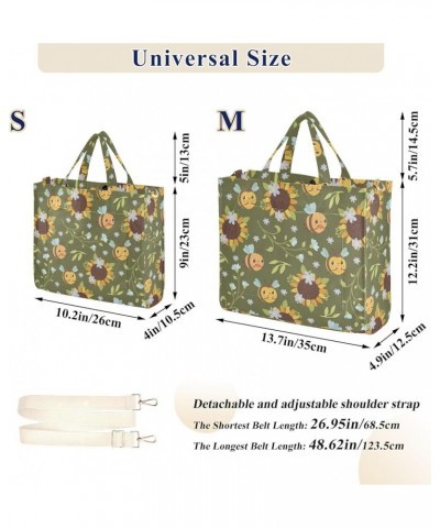 Sunflower Flowers Honey Bees Women's Tote Handbags Top Handle Satchel Shoulder Bag Crossbody Bag for Office Travel M $17.39 T...