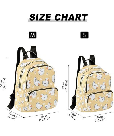 Duck and Flower Mini Backpack Purse for Women, Yellow Travel Backpack Fashion Backpack Lightweight Shoulder Bag Small Casual ...