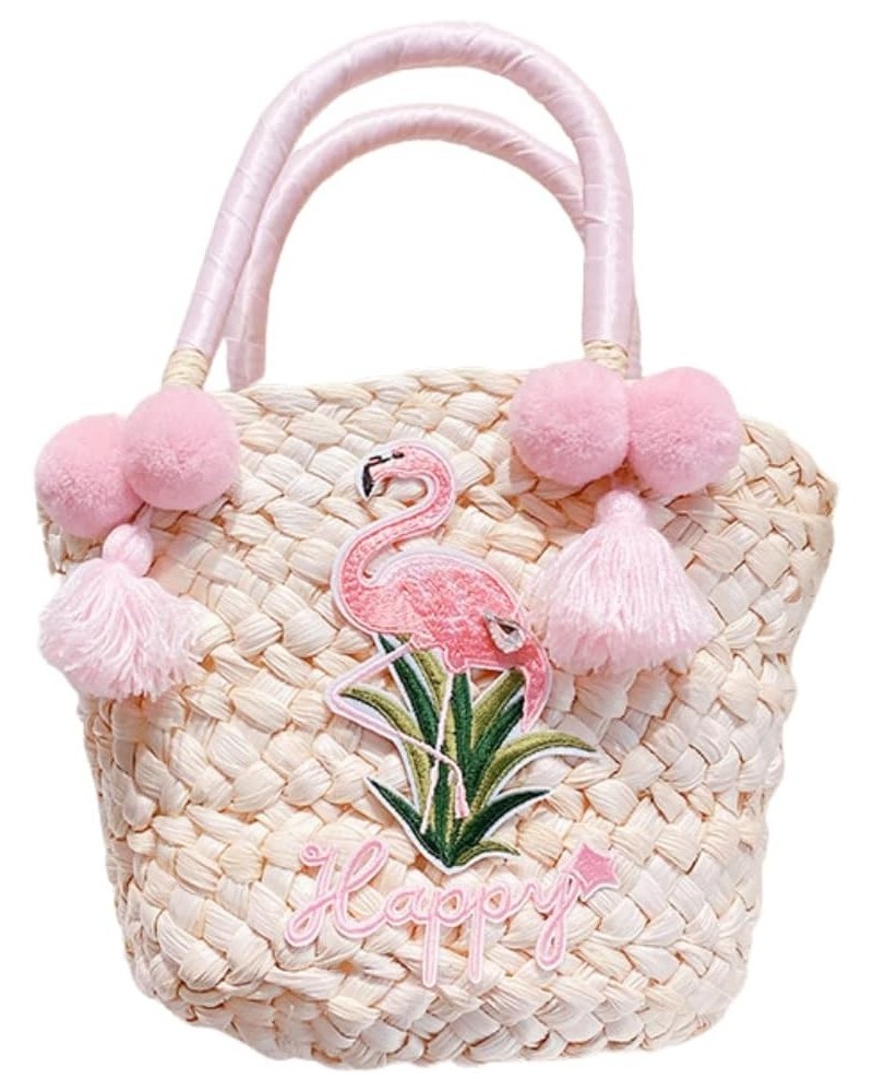 Fashion Straw Handbag for Women Girls, Aesthetic Ladies Casual Tote Bags Topo Handle Straw Beach Bag Small Purses Flamingos $...