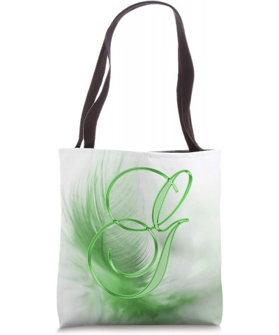 G Green Feather Bird Animal Nature Initial Letter Name Art Tote Bag $9.61 Totes