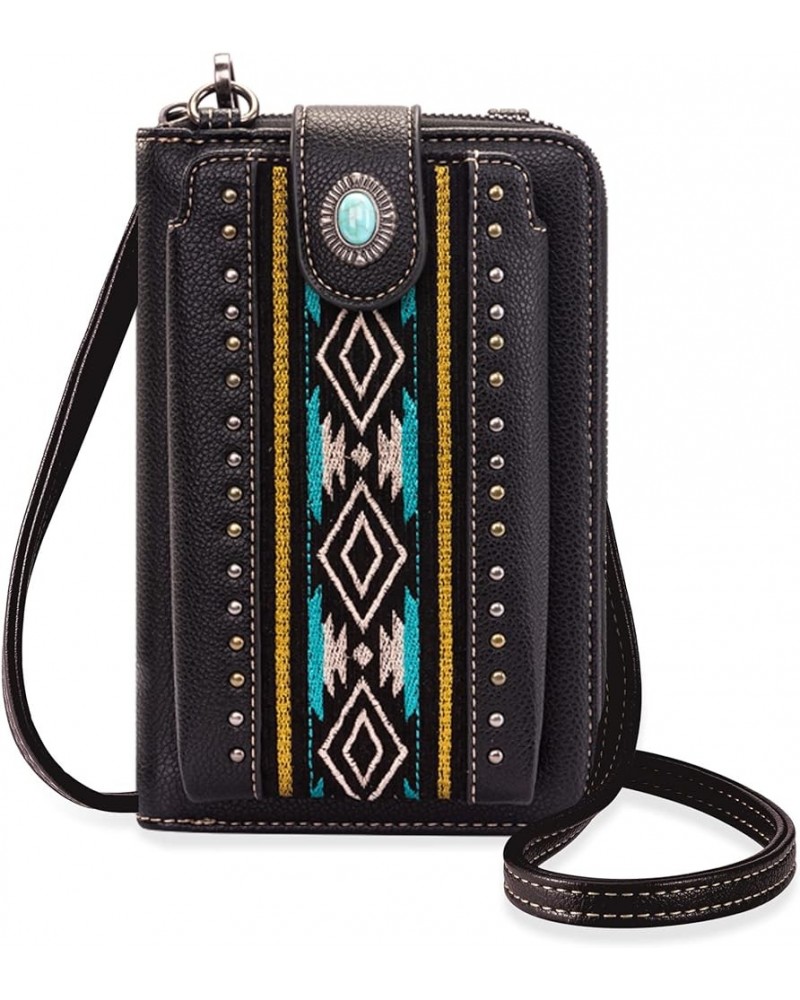 Small Crossbody Cell Phone Purses for Women Western CellPhone Wallet Bags with Coin Pocket Aztec Black $20.13 Totes