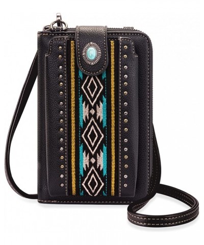 Small Crossbody Cell Phone Purses for Women Western CellPhone Wallet Bags with Coin Pocket Aztec Black $20.13 Totes