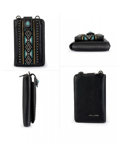 Small Crossbody Cell Phone Purses for Women Western CellPhone Wallet Bags with Coin Pocket Aztec Black $20.13 Totes