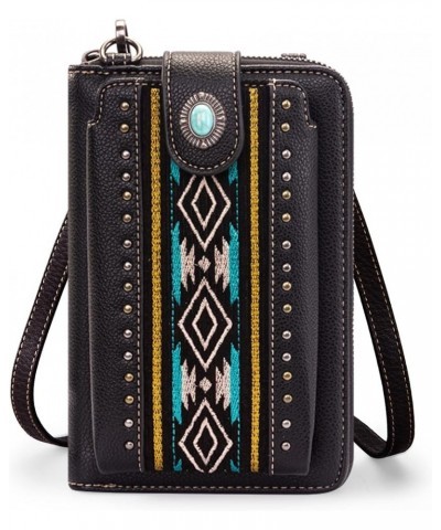 Small Crossbody Cell Phone Purses for Women Western CellPhone Wallet Bags with Coin Pocket Aztec Black $20.13 Totes