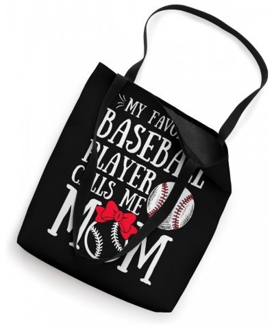 My Favorite Baseball Player Calls Me Mom Funny Mom Baseball Tote Bag $10.32 Totes