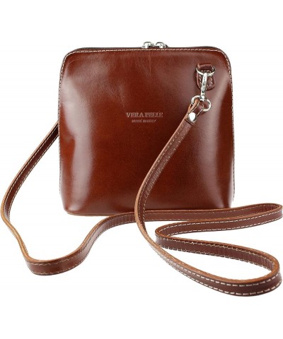 Leather Snake Skin Rigid Cross Body Shoulder Bag Dark Tan $37.49 Crossbody Bags