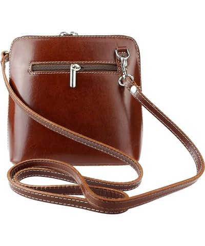 Leather Snake Skin Rigid Cross Body Shoulder Bag Dark Tan $37.49 Crossbody Bags