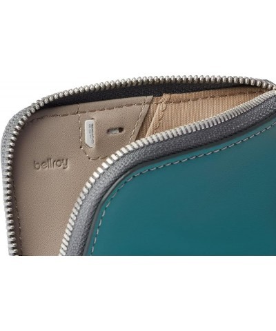 Card Pocket (Small Leather Zipper Card Holder Wallet, Holds 4-15 Cards, Coin Pouch, Folded Note Storage) Teal $35.00 Wallets