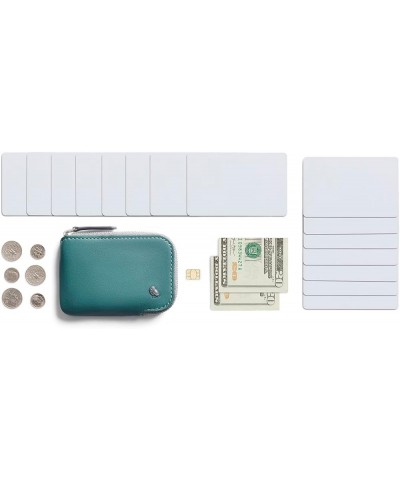 Card Pocket (Small Leather Zipper Card Holder Wallet, Holds 4-15 Cards, Coin Pouch, Folded Note Storage) Teal $35.00 Wallets