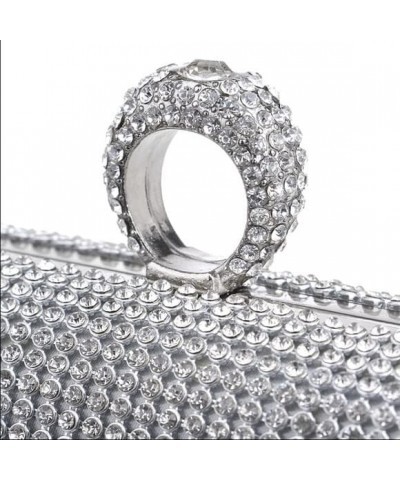 Rhinestone Evening Clutch Silver $23.59 Evening Bags