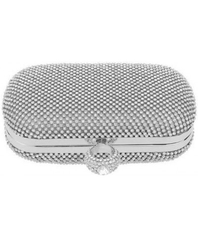 Rhinestone Evening Clutch Silver $23.59 Evening Bags