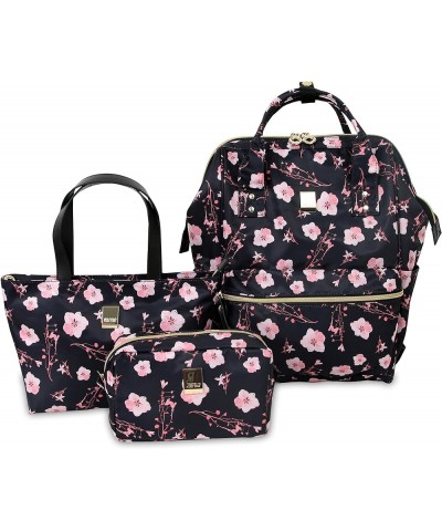 Posy 3-Piece Backpack with Tote and Pouch Pink Bloom $23.31 Backpacks