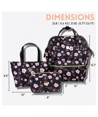 Posy 3-Piece Backpack with Tote and Pouch Pink Bloom $23.31 Backpacks