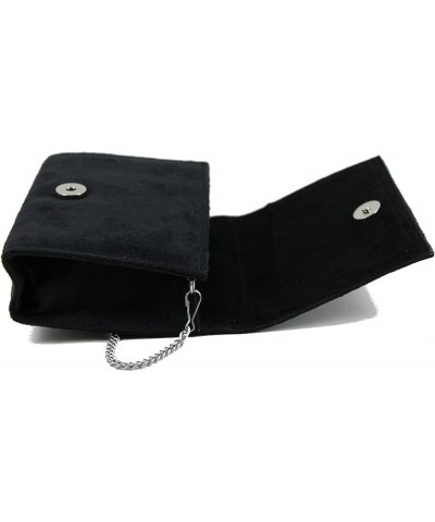 Womens Clutch Purse Crossbody Prom Bag Navy Suede $18.89 Clutches