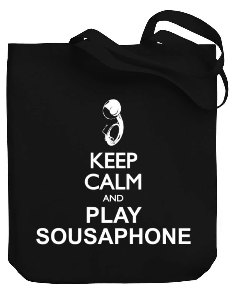 Keep calm and play Sousaphone silhouette Canvas Tote Bag 10.5" x 16" x 4 $23.99 Totes