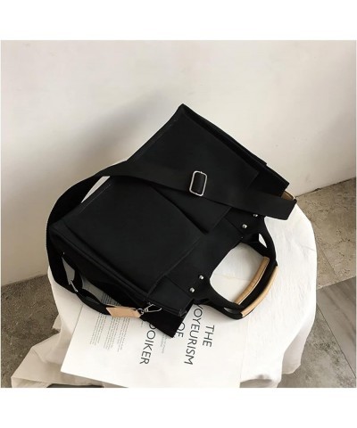 Canvas Tote Bags for Women Handbag Tote Purse with Zipper Canvas Crossbody Bag for Office, Travel, School Black $16.40 Totes