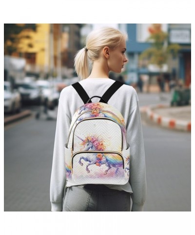 Small Backpack Purse for Women, Running Unicorn Travel Bag Casual Daypack Shoulder Bag Small $16.56 Backpacks