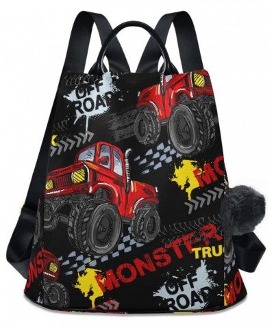 Women Fashion Backpack Red Monster Cars print, Anti Theft Casual Daypack Shoulder Bag Purse for Travel Work 15 inches $23.77 ...