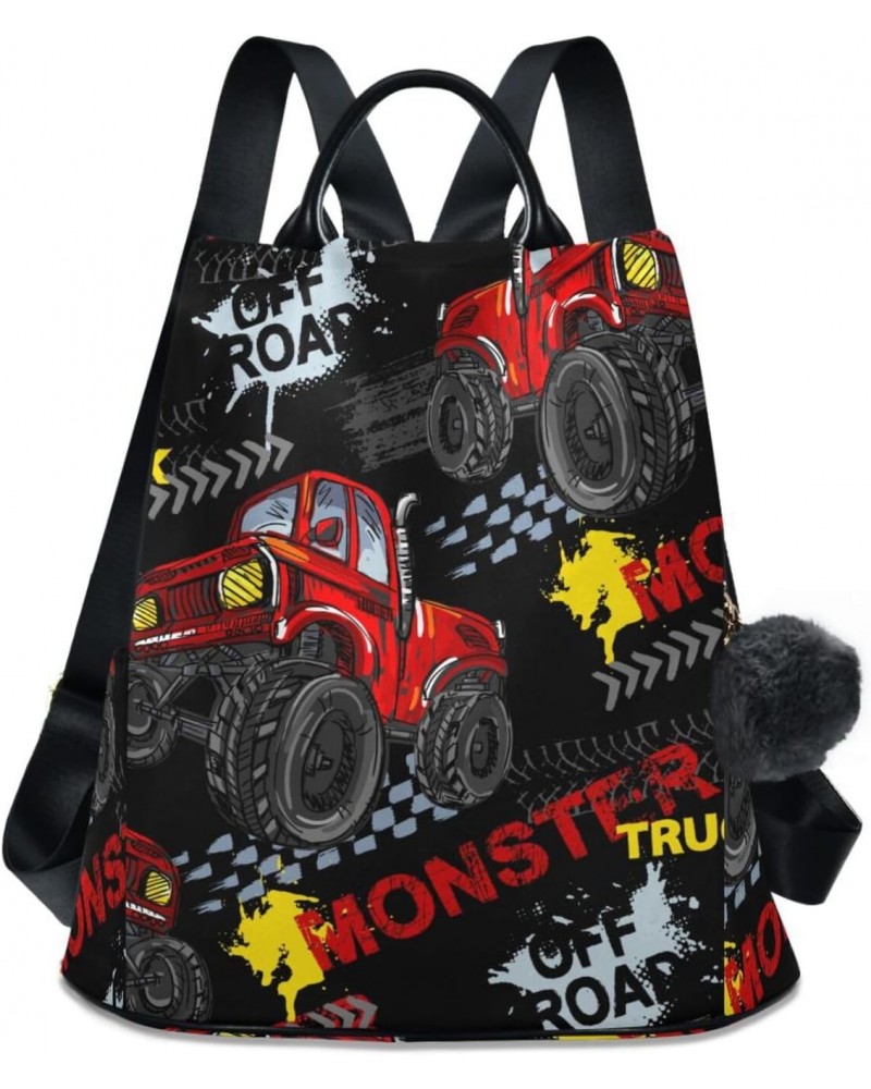 Women Fashion Backpack Red Monster Cars print, Anti Theft Casual Daypack Shoulder Bag Purse for Travel Work 15 inches $23.77 ...