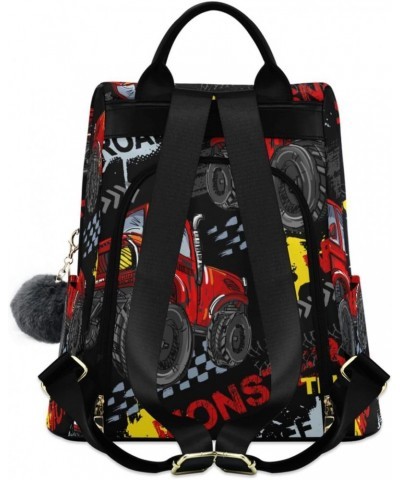 Women Fashion Backpack Red Monster Cars print, Anti Theft Casual Daypack Shoulder Bag Purse for Travel Work 15 inches $23.77 ...