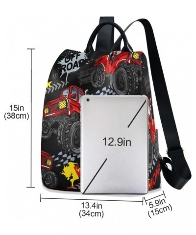 Women Fashion Backpack Red Monster Cars print, Anti Theft Casual Daypack Shoulder Bag Purse for Travel Work 15 inches $23.77 ...