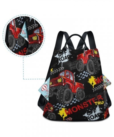 Women Fashion Backpack Red Monster Cars print, Anti Theft Casual Daypack Shoulder Bag Purse for Travel Work 15 inches $23.77 ...