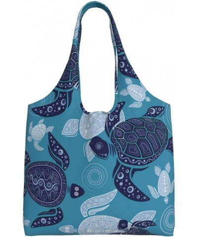 Sea Turtles Single Shoulder Commuter Canvas Tote Bags For Women And Men Sea Turtles 2 $11.65 Totes