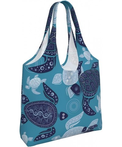 Sea Turtles Single Shoulder Commuter Canvas Tote Bags For Women And Men Sea Turtles 2 $11.65 Totes