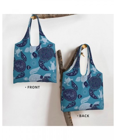 Sea Turtles Single Shoulder Commuter Canvas Tote Bags For Women And Men Sea Turtles 2 $11.65 Totes