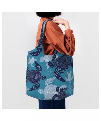 Sea Turtles Single Shoulder Commuter Canvas Tote Bags For Women And Men Sea Turtles 2 $11.65 Totes