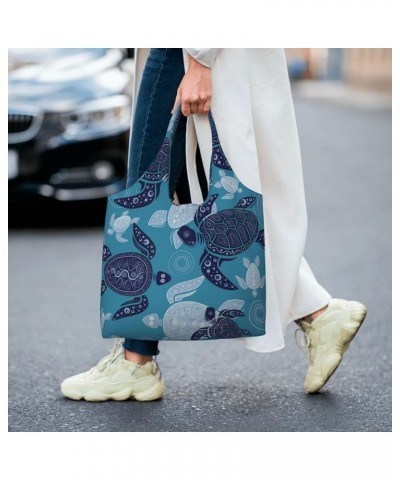 Sea Turtles Single Shoulder Commuter Canvas Tote Bags For Women And Men Sea Turtles 2 $11.65 Totes