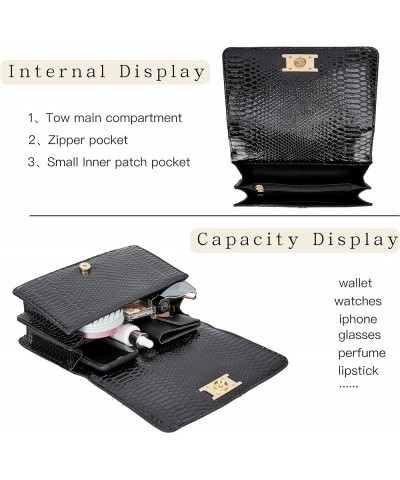 Crossbody Bag Purses for Women Trendy Snake Print Purses for Women Chain Shoulder Bag Leather Handbags for Women D-black $18....