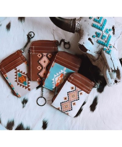 Wrangler Card Wallet for Women Boho Aztec Credit Card Holder with Zipper Pocket Aztec-Angel White $13.24 Wallets