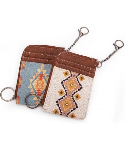 Wrangler Card Wallet for Women Boho Aztec Credit Card Holder with Zipper Pocket Aztec-Angel White $13.24 Wallets