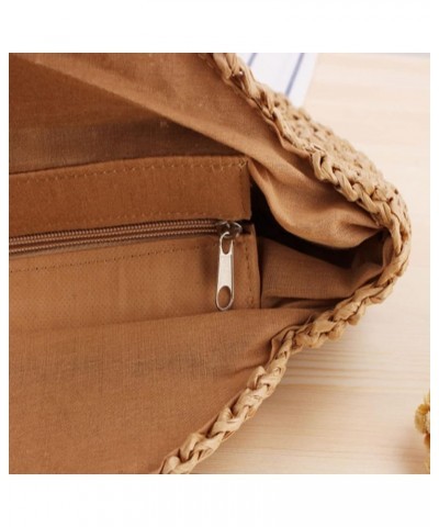 Women's Summer Straw Handbags Women Handwoven Round Straw Bags Summer Beach Tote Bag Woven Handle Shoulder Bag Beige C $21.23...