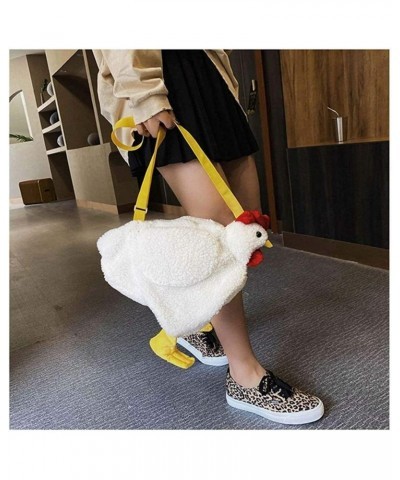 Chicken Bag, Cartoon Shoulder Bag Hen Crossbody Bag Fluffy Hen Handbag Funny Purses for Girl Women $8.69 Shoulder Bags