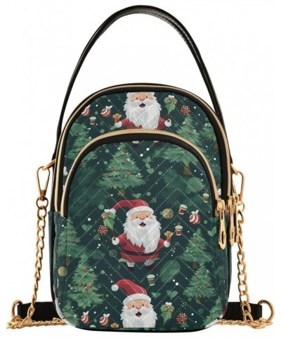 Christmas Santa Claus Small Crossbody Bags for Women Cell Phone Shoulder Purse Handbags Wallet 21215925 $13.23 Crossbody Bags