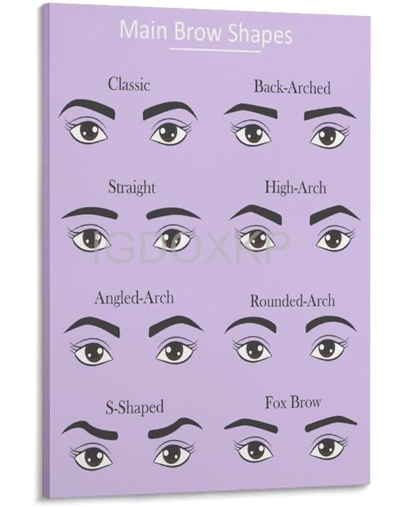 Eyebrow Beauty Poster Eyebrow Shape Guide Chart Poster Beauty Salon Art Aesthetic Poster (7) Canvas Poster Wall Art Decor Pri...