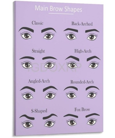 Eyebrow Beauty Poster Eyebrow Shape Guide Chart Poster Beauty Salon Art Aesthetic Poster (7) Canvas Poster Wall Art Decor Pri...