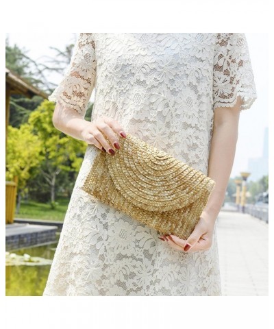 Women Wheat Straw Woven Clutch Leisure Female Wallet Casual Purse Bag Ladies Summer Beach Travel $9.00 Clutches