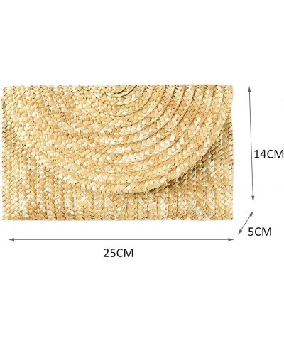 Women Wheat Straw Woven Clutch Leisure Female Wallet Casual Purse Bag Ladies Summer Beach Travel $9.00 Clutches